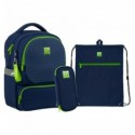 Набір Kite рюкзак + пенал + сумка для взуття WK 728 темно-синій