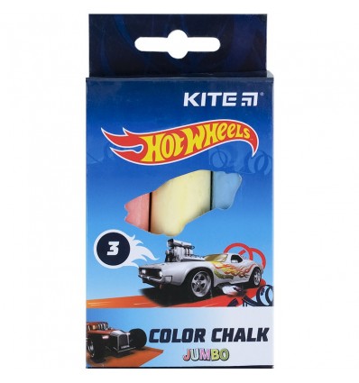 Крейда кольорова Kite Jumbo Hot Wheels HW21-077, 3 кольори