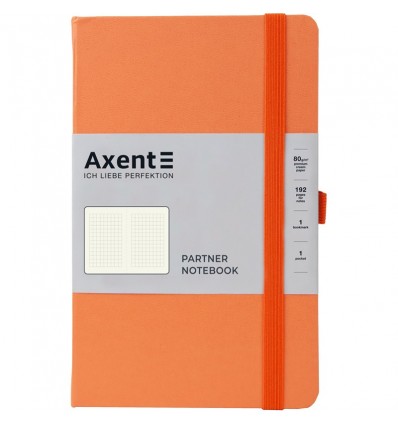 Книга записна Axent Partner, 125*195, 96арк, клітинка, персикова
