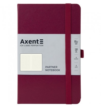 Книга записна Axent Partner, 125*195, 96арк, клітинка, винна