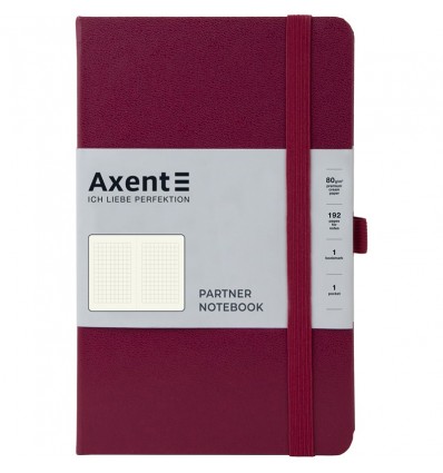 Книга записна Axent Partner 8201-46-А, 125х195, 96арк, клітинка, винна