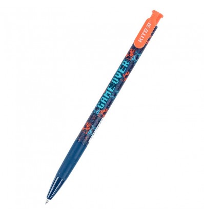 Ручка шариковая автоматическая Kite Game over, синяя