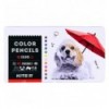 Карандаши цветные трехгранные Kite Dogs K22-058-1, 12 цветов, металлический пенал