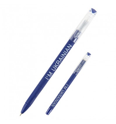 Ручка шариковая Axent Direkt I'm ukrainian, синяя