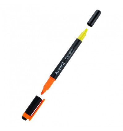 Маркер Axent Highlighter Dual , 2-4 мм клиновидний помаранчевый+жовтий