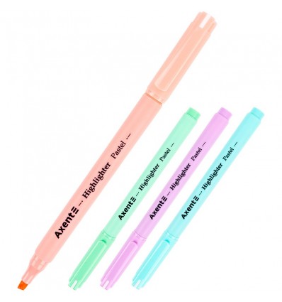 Маркер Axent Highlighter Pastel, 2-4 мм клиновидный набор из 4-х ( 2533-40-A )