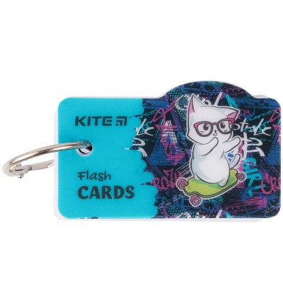 Картки для запису іноземних слів Kite Cat skate, 80 аркушів