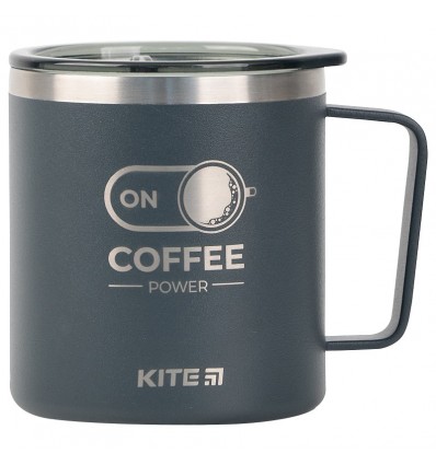 Термокружка Kite Coffee ON, 400 мл, графит
