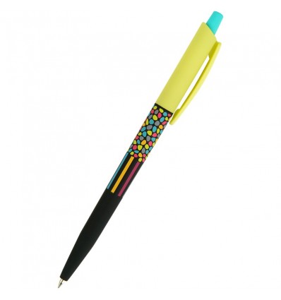 Ручка шариковая автоматическая Axent Neon mosaic, синяя