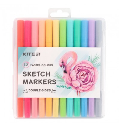 Скетч маркери Kite Pastel K22-045, 12 кольорів