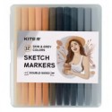 Скетч маркери Kite Skin&Grey, 12 кольорів