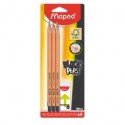 Набор карандашей графитовых MAPED BLACK PEPS HB, с ластиком в наборе, 6шт ( MP.850017FC )