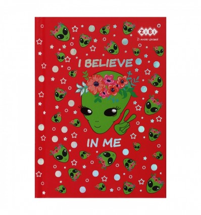 Блокнот KIDS Line UFO, А6, 64 листов, клетка, твердая обложка, красный