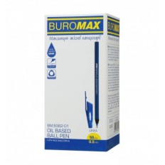 Ручка масляна BUROMAX LINEA, 0,5 мм, тригранний корпус, синя