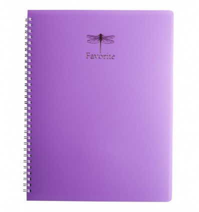 Тетрадь для записей FAVOURITE PASTEL, А4, 80 л., клетка, пласт. обл., сиреневый BM.24452154-26