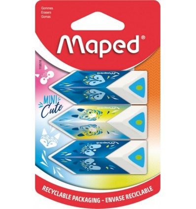 Набор ластиков MAPED MINI CUTE пирамида в блистере по 3шт, ассорти ( MP.119518 )