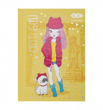 Блокнот KIDS Line CUTE GIRL ZB.12715-08, А6, 64 листов, клетка, твердая обложка, желтый