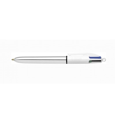 Ручка шариковая BIC "4 in 1 Colours Shine Silver", серебряная ( bc982873 )