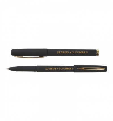 Ручка гелевая BUROMAX STATUS Rouber Touch, 1.0мм, черная