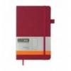 Книга записна BUROMAX TWEED 125х195, 96 аркушів, лінія, обкладинка штучна шкіра, бордова ( BM.291263