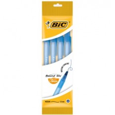 Ручка масляна BIC "Round Stic", синя, 4 шт в блістері