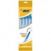 Ручка масляная BIC "Round Stic", синяя, 4 шт в блистери