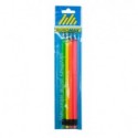 Набор графитовых карандашей BUROMAX NEON, НВ, с ластиком, 4 шт.