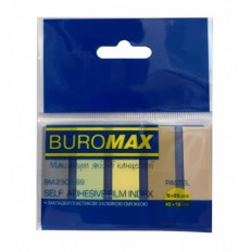 Закладки пластикові BUROMAX PASTEL, з клейким шаром, 45x12мм, 5 кольорів, 25 аркушів