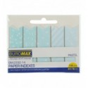 Закладки паперові BUROMAX PASTEL, з клейким шаром, 65x18 мм, 100 арк., блакитні ( BM.2332-14 )