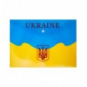 Папка-конверт на кнопці, А4, UKRAINE, BUROMAX ARABESKI, жовта