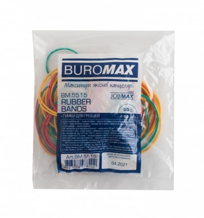 Резинки для денег BUROMAX JOBMAX BM.5515, 50г, ассорти