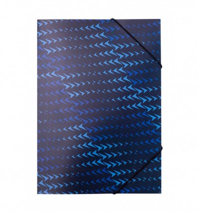 Папка на резинке A4, FLASH, BUROMAX ARABESKI, синяя