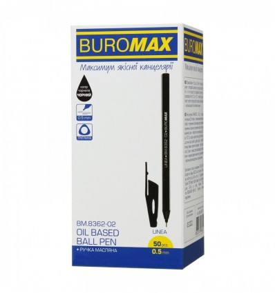 Ручка масляна BUROMAX LINEA, чорна