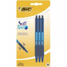 Ручка автоматична BIC "Soft Feel Clic Grip" bc837396, синя, 3шт в блістері
