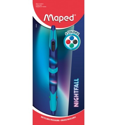 Ручка шариковая Maped NIGHTFALL 4 в 1, блистер ( MP.229445 )