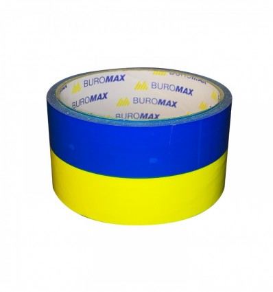 Клейкая лента упаковочная BUROMAX PATRIOT, 48мм x 35м, синьо-жовта