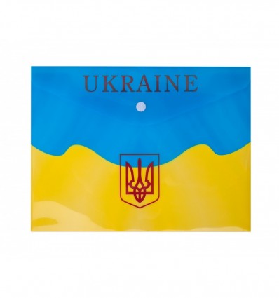 Папка-конверт на кнопке B5, UKRAINE, BUROMAX ARABESKI, желтая