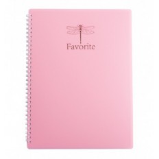 Тетрадь для записей BUROMAX FAVOURITE PASTEL, А4, 80 л., клетка, пласт. обл., розовый ( BM.24452154