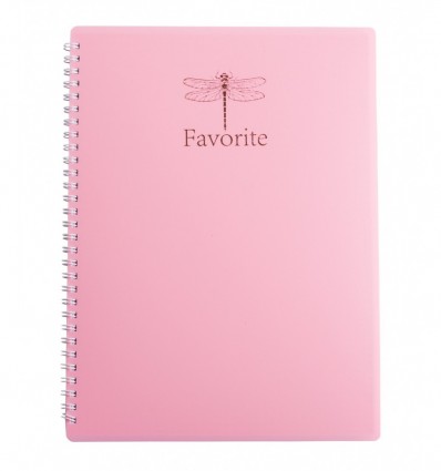 Зошит для записів BUROMAX FAVOURITE PASTEL, А4, 80 аркушів, клітинка, пластикова обкладинка, рожевий