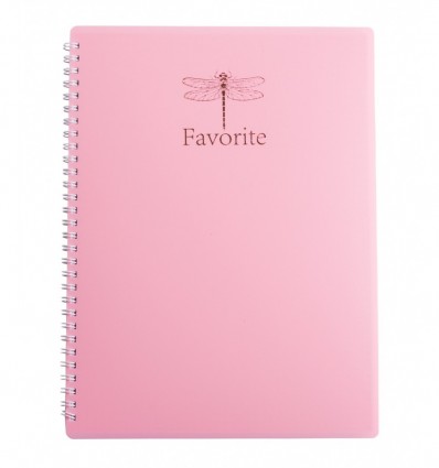 Тетрадь для записей BUROMAX FAVOURITE PASTEL, А4, 80 л., клетка, пласт. обл., розовый ( BM.24452154
