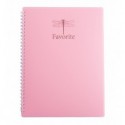 Тетрадь для записей BUROMAX FAVOURITE PASTEL, А4, 80 л., клетка, пласт. обл., розовый ( BM.24452154