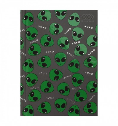 Блокнот KIDS Line UFO, А6, 64 листов, клетка, твердая обложка, серый