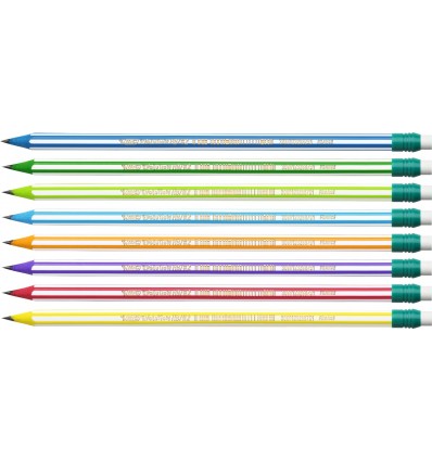 Карандаш чернографитовый BIC "Evolution Stripes", НВ, с ластиком