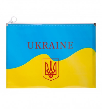 Папка на ZIP А4, UKRAINE, BUROMAX ARABESKI, желтая