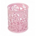 Подставка для ручек круглая BUROMAX ROSE PASTEL, металлическая, розовая