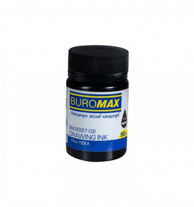 Тушь жидкая BUROMAX 50 мл, черная ( BM.8397-02 )