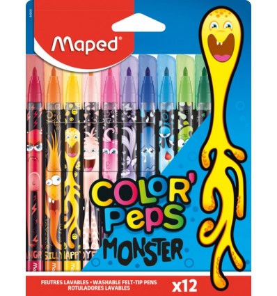 Фломастери COLOR PEPS MONSTER, 12 кольорів ( MP.845400 )