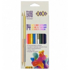 Олівці кольорові KIDS Line, тригранний, 12 олівців, 14 кольорів