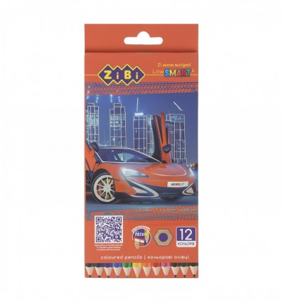 Карандаши цветные SMART Line "CAR" ZB.2446, шестигранные, 12 цветов