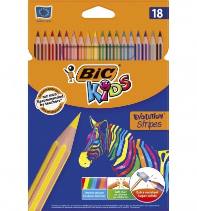 Олівці кольорові BIC "Evolution Stripes", 18 шт ( bc950524 )
